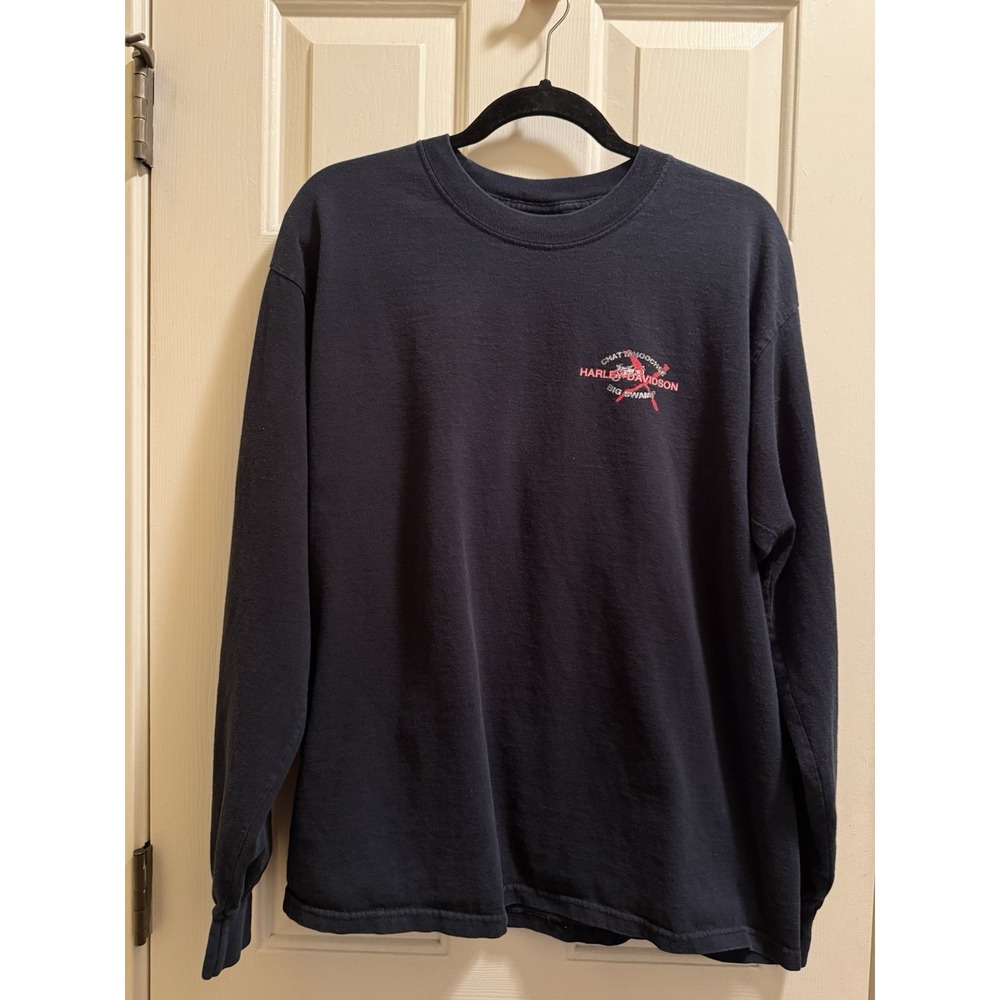 Graphic Chattahoochee Harley Davidson Big Swamp Long Sleeve Shirt Men's Large